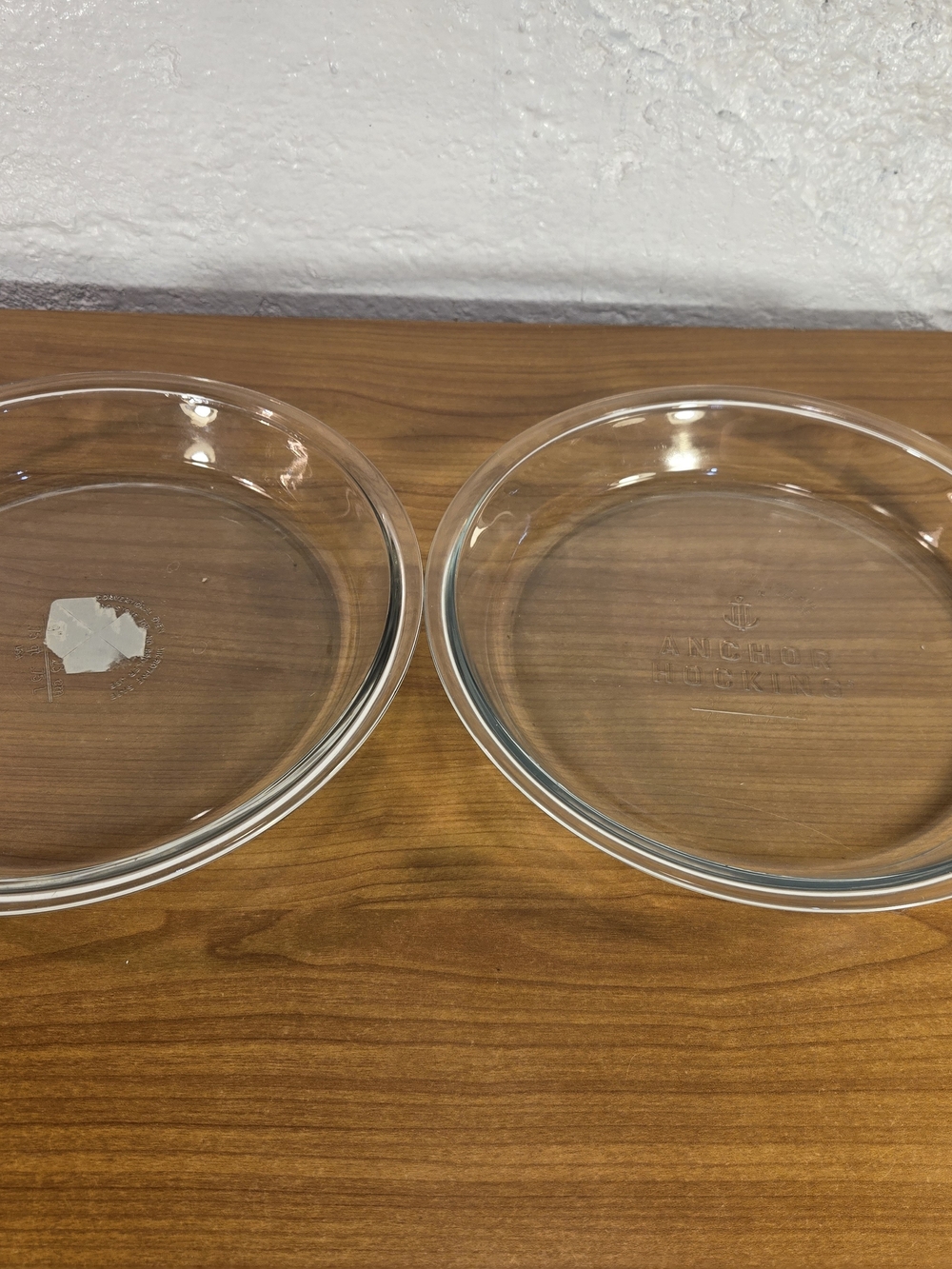 Anchor Hocking Fire King 9" Pie Plates Set of 2 Clear Glass Ovenware
